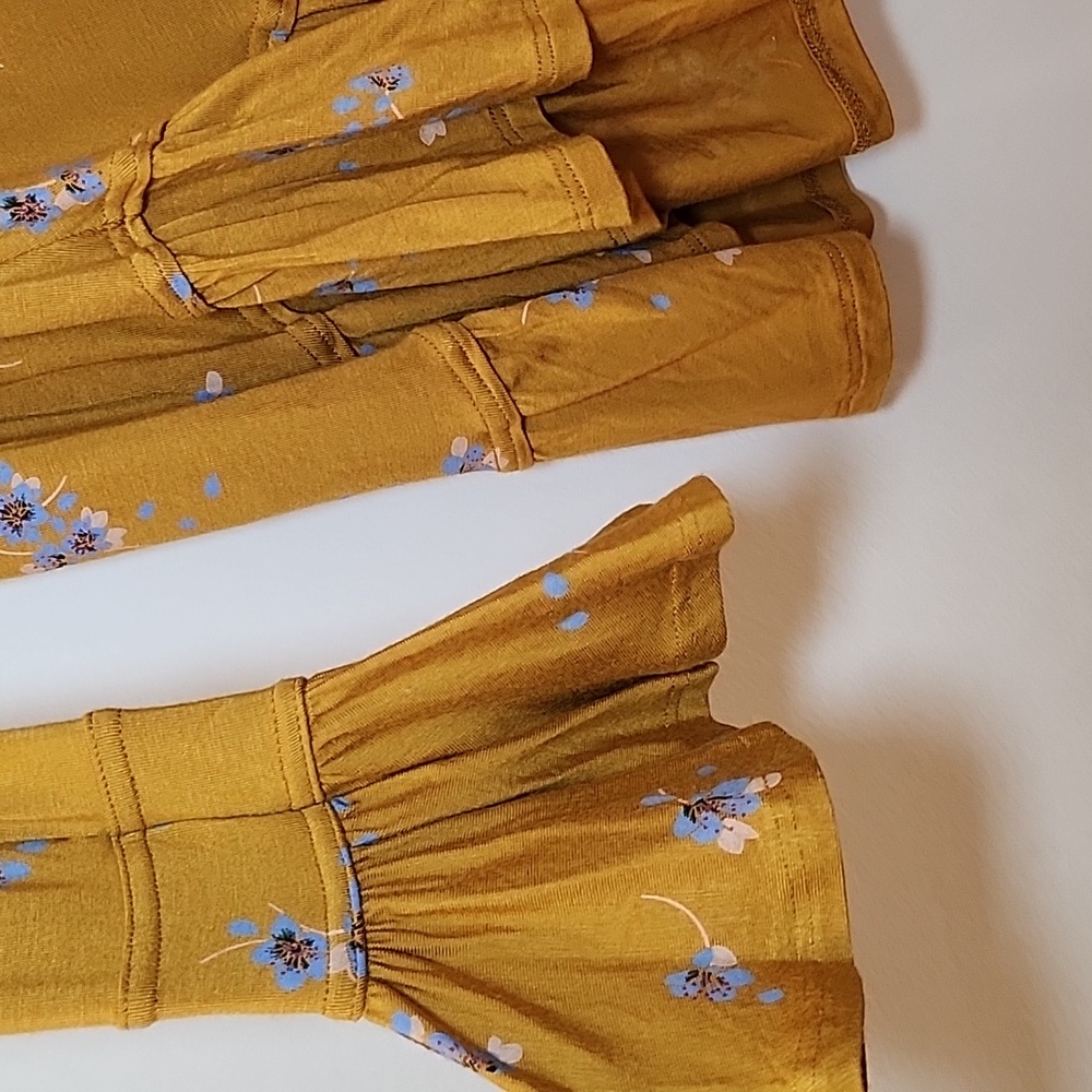 NWOT Free People Olivia Printed Tunic Yellow Buttery-Soft Size Meduim - Picture 14 of 16